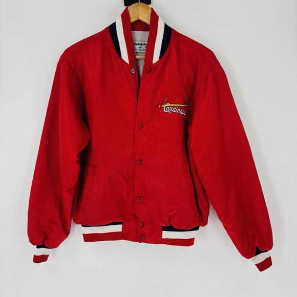 Vintage St Louis Cardinals Satin Bomber Jacket Red Men’s 80’s 90’s MLB Swingster - Picture 1 of 7